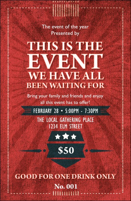 Retro Sunburst Drink Ticket