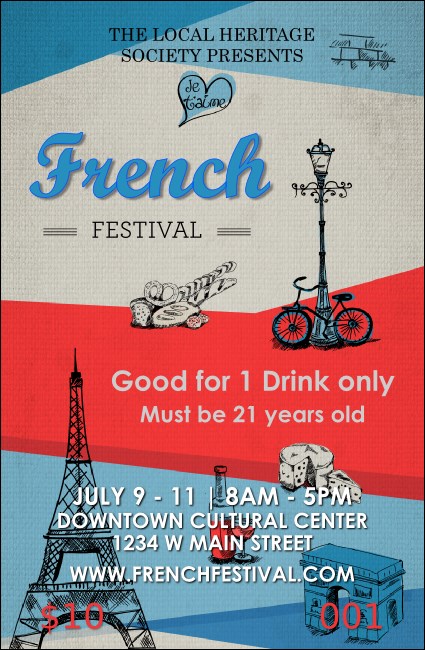 French Drink Ticket Product Front