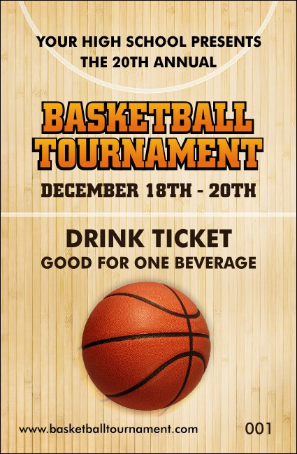 Basketball Court Drink Ticket Product Front