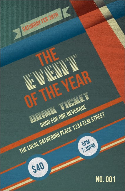 Retro Stripes Drink Ticket Product Front