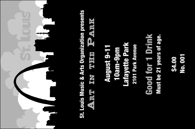 St. Louis Drink Ticket (Black & white) Product Front