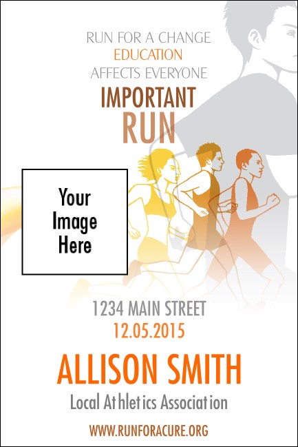 Run for a Cause (Yellow) Economy Event Badge Product Front