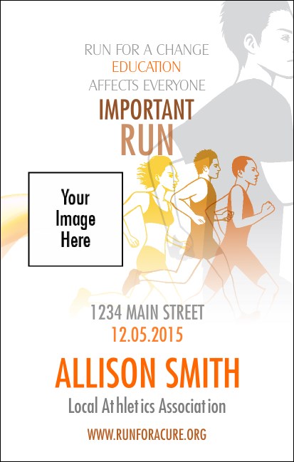 Run for a Cause (Yellow) VIP Event Badge Medium Product Front