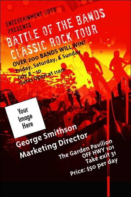 Rock Concert Red Economy Event Badge Product Front