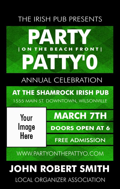 St Patricks Day  Plaid VIP Event Badge Medium