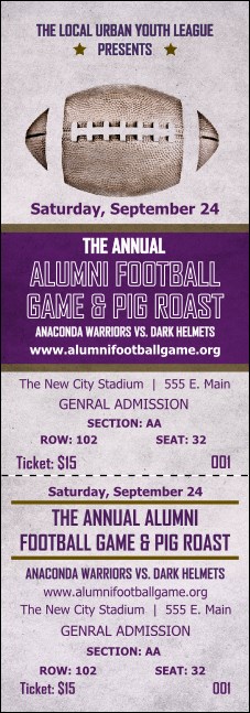 Football Purple Reserved Event Ticket