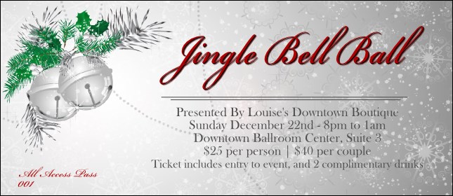 Jingle Bells VIP Pass Product Front