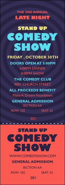 Comedy Spirals Reserved Event Ticket Product Front