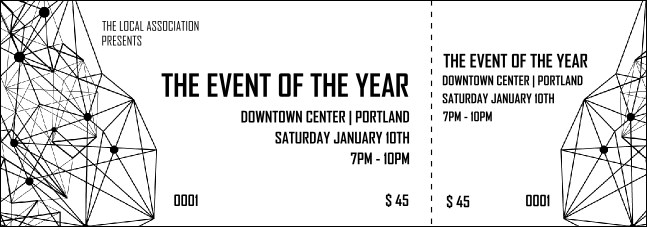 All Purpose Geometric Black and White Event Ticket Product Front