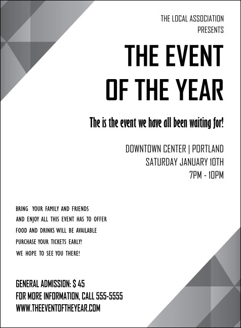 All Purpose Corners Black and White Invitation Product Front