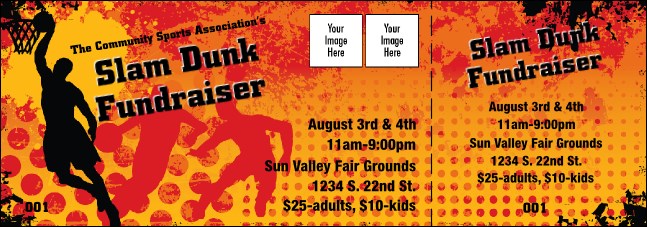 Basketball Dunk Image Event Ticket