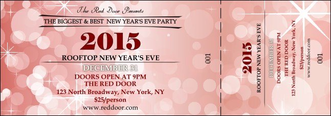 Red Glitter Event Ticket