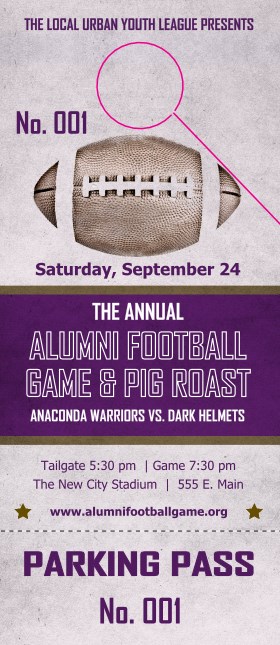 Football Purple Hang Tag Product Front