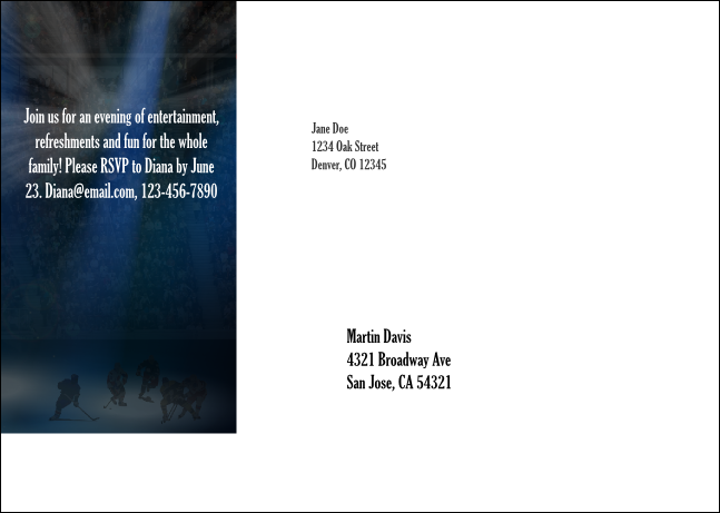 Hockey Faceoff Postcard Mailer Product Back