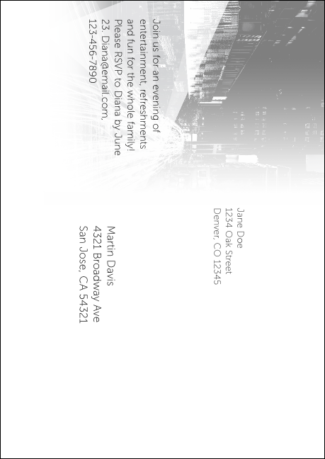 All Purpose Building and Streetlights Black and White Postcard Mailer Product Back