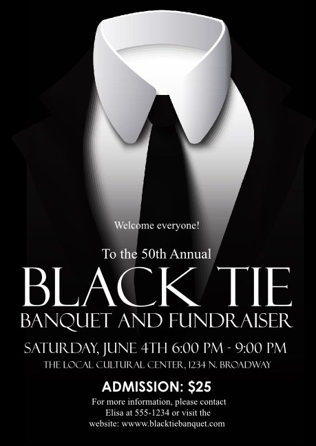 Black Tie Postcard Mailer Product Front