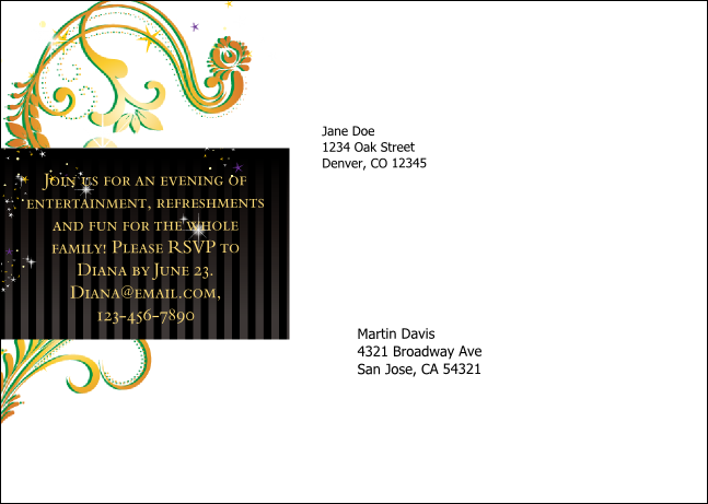 Mardi Gras Beads Postcard Mailer Product Back