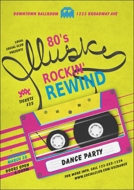 80s Music  Postcard Mailer Product Front