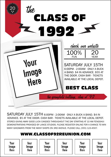 Class Reunion Mascot Red  Postcard Mailer Product Front