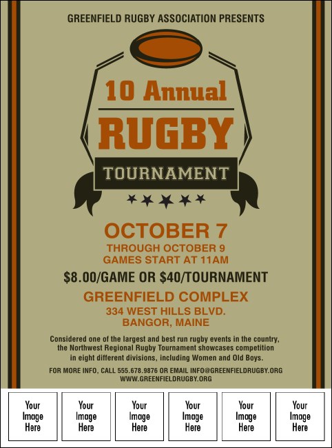 Rugby Tournament Image Flyer Product Front