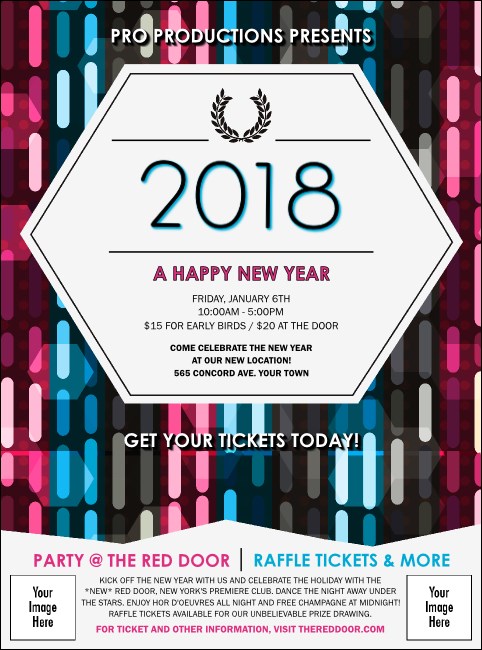 Year Neon Lights Flyer Product Front