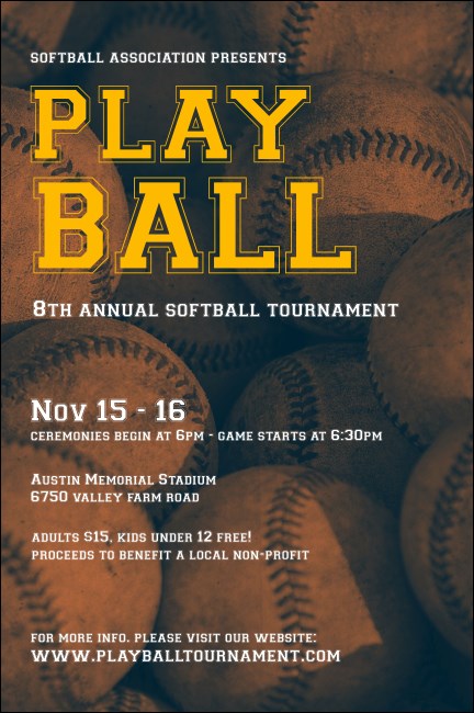 Softball Brown Poster Product Front