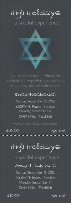 High Holidays Event Ticket Product Front