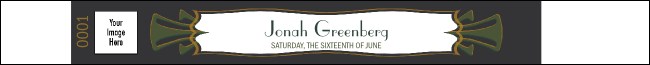 Bar Mitzvah Gold & Green Invitation Premium Synthetic Wristband