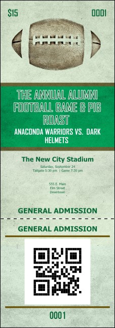 Football Green QR Event Ticket