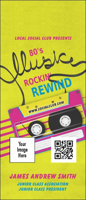 80s Music Club  VIP Event Badge Large