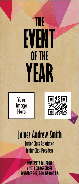 Abstract Geometric Triangles VIP Event Badge Large Product Front