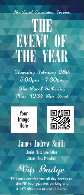 All Purpose Blue VIP Event Badge Large Product Front