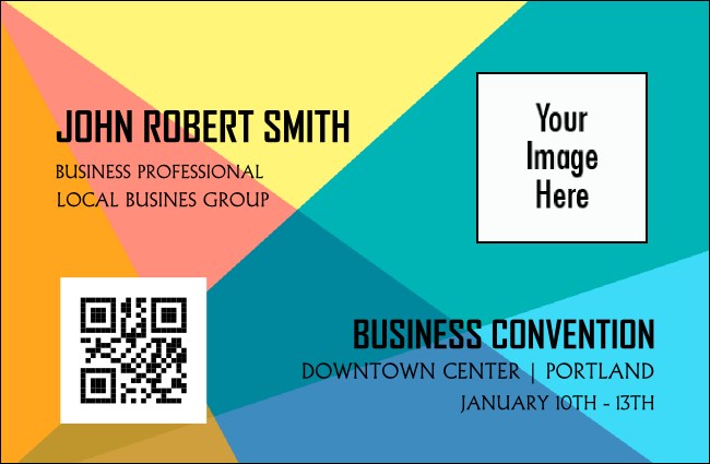 All Purpose Colorful Abstract VIP Event Badge Small Product Front