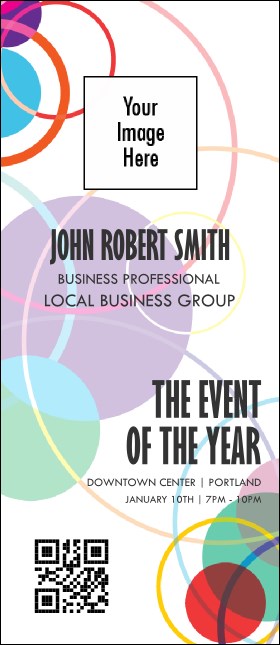 All Purpose Colorful Circles VIP Event Badge Large Product Front