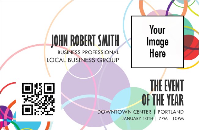 All Purpose Colorful Circles VIP Event Badge Small Product Front