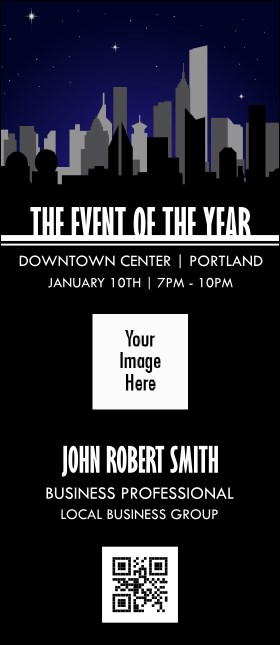 All Purpose Night Skyline VIP Event Badge Large