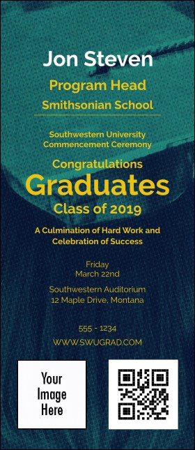 Graduation - Blue and Yellow VIP Event Badge Large VIP Event Badge Large