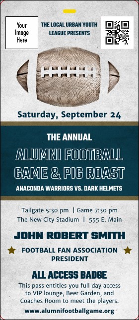 Football Blue VIP Event Badge Large