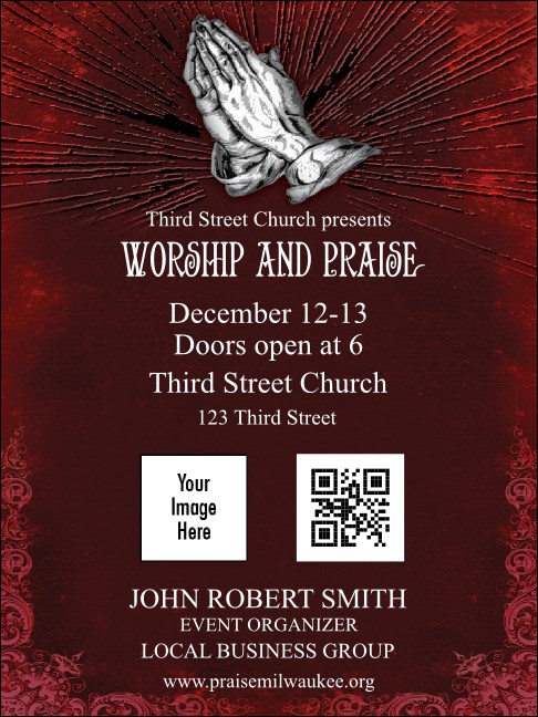 Gospel Praying Hands Economy Event Badge Product Front