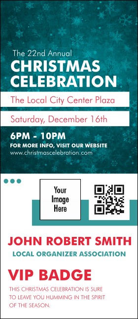 Holiday Snowflake VIP Event Badge Large