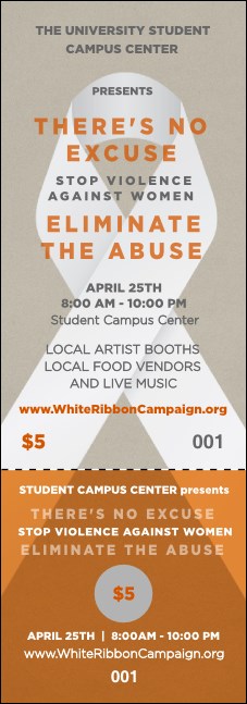 White Ribbon Event Ticket Product Front