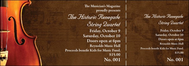 Violin Event Ticket (brown) Product Front