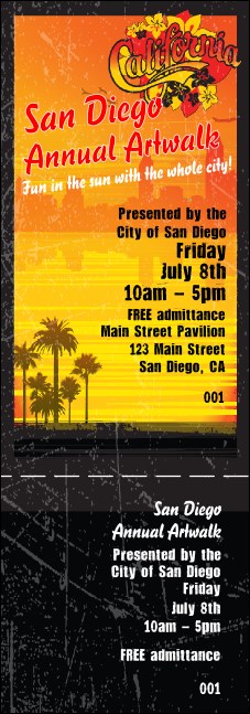 San Diego General Admission Ticket with stub