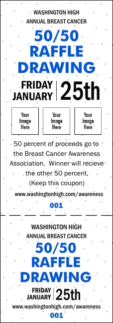 Polka Dot Cash Prize Raffle Ticket