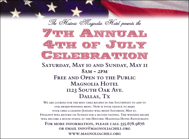 American Flag Invitation 002