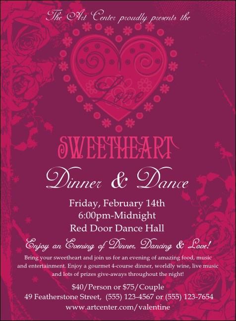 Valentine Heart Invitation Product Front