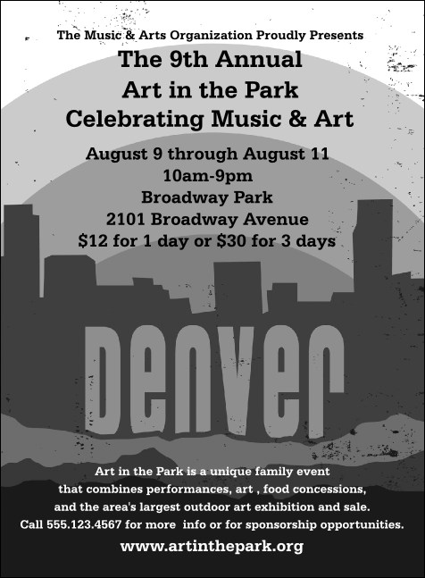 Denver Black and White Invitation