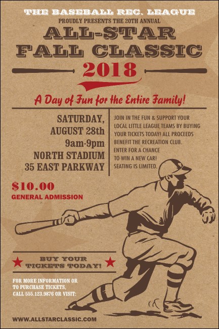 All-Star Retro Baseball Poster Product Front