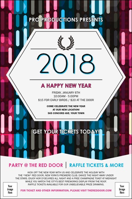 Year Neon Lights Poster Product Front