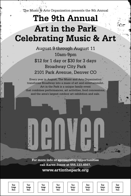 Denver Black and White Poster